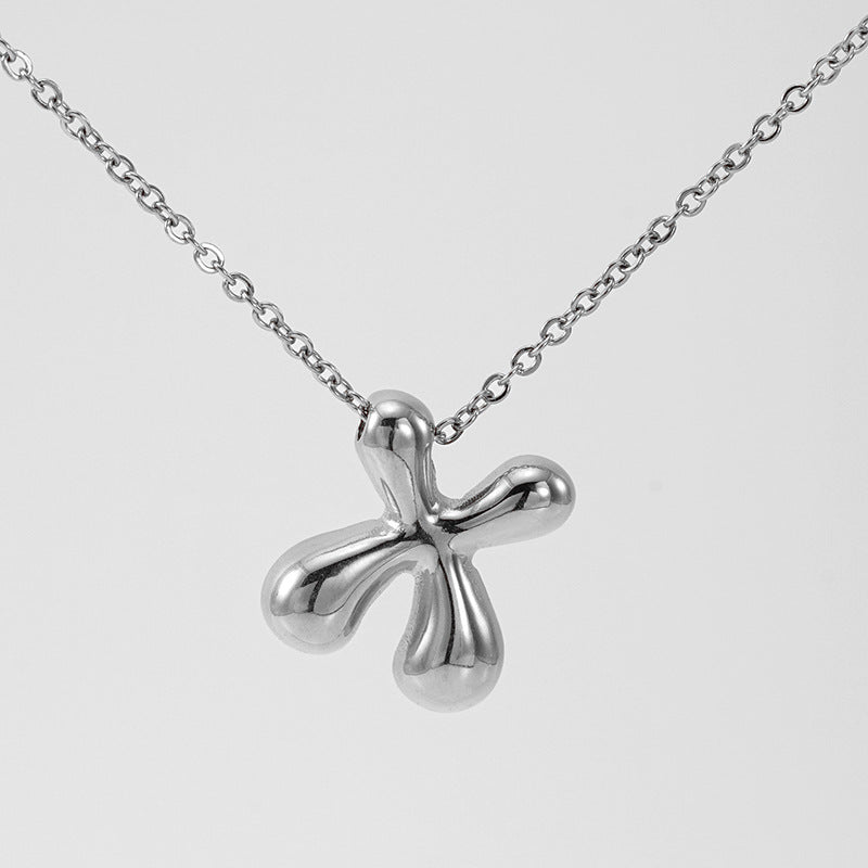 Wholesale Glossy bubble letter necklace for women 26 English letter pendants
